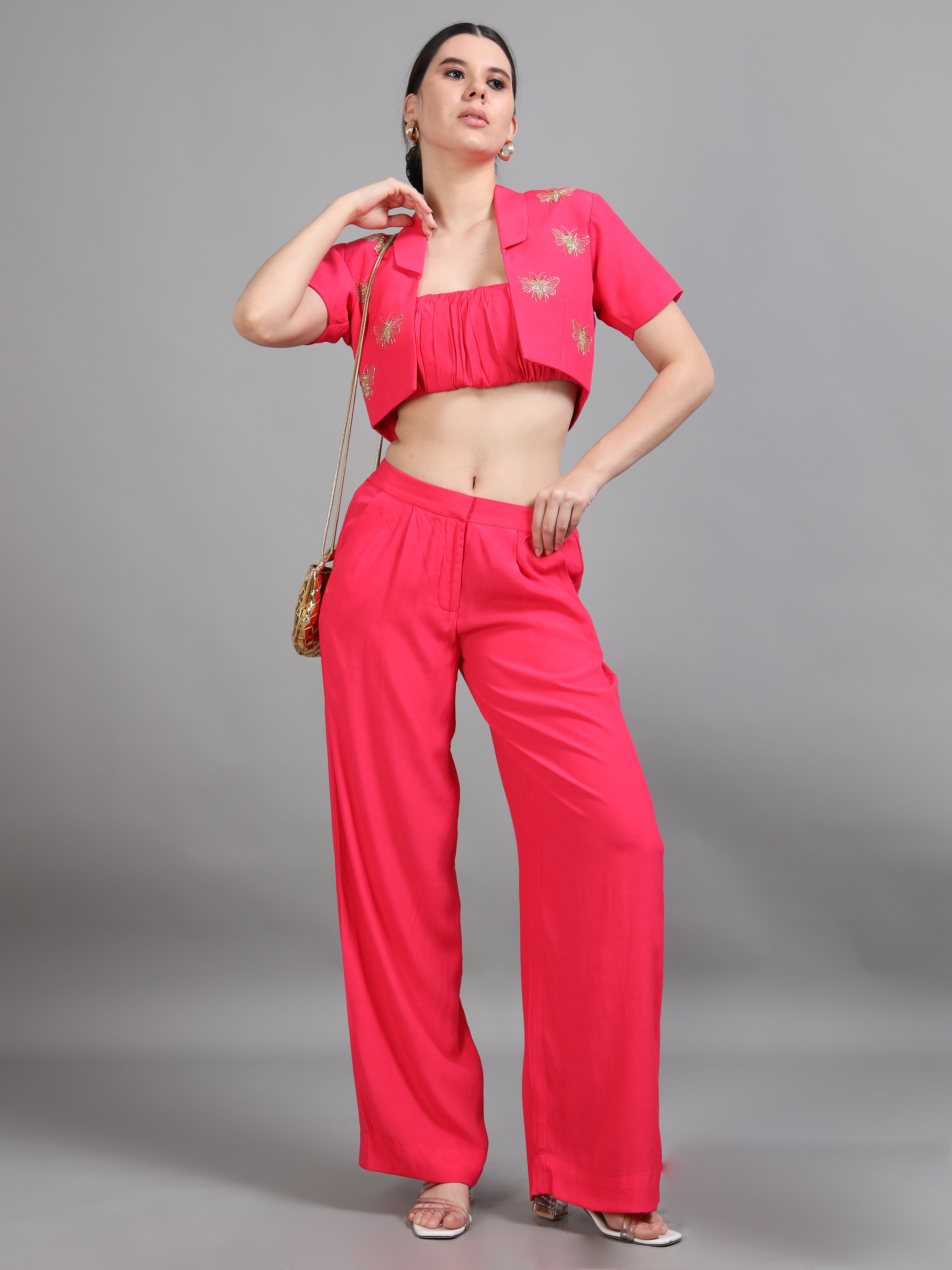 Rani Pink Crepe Pants