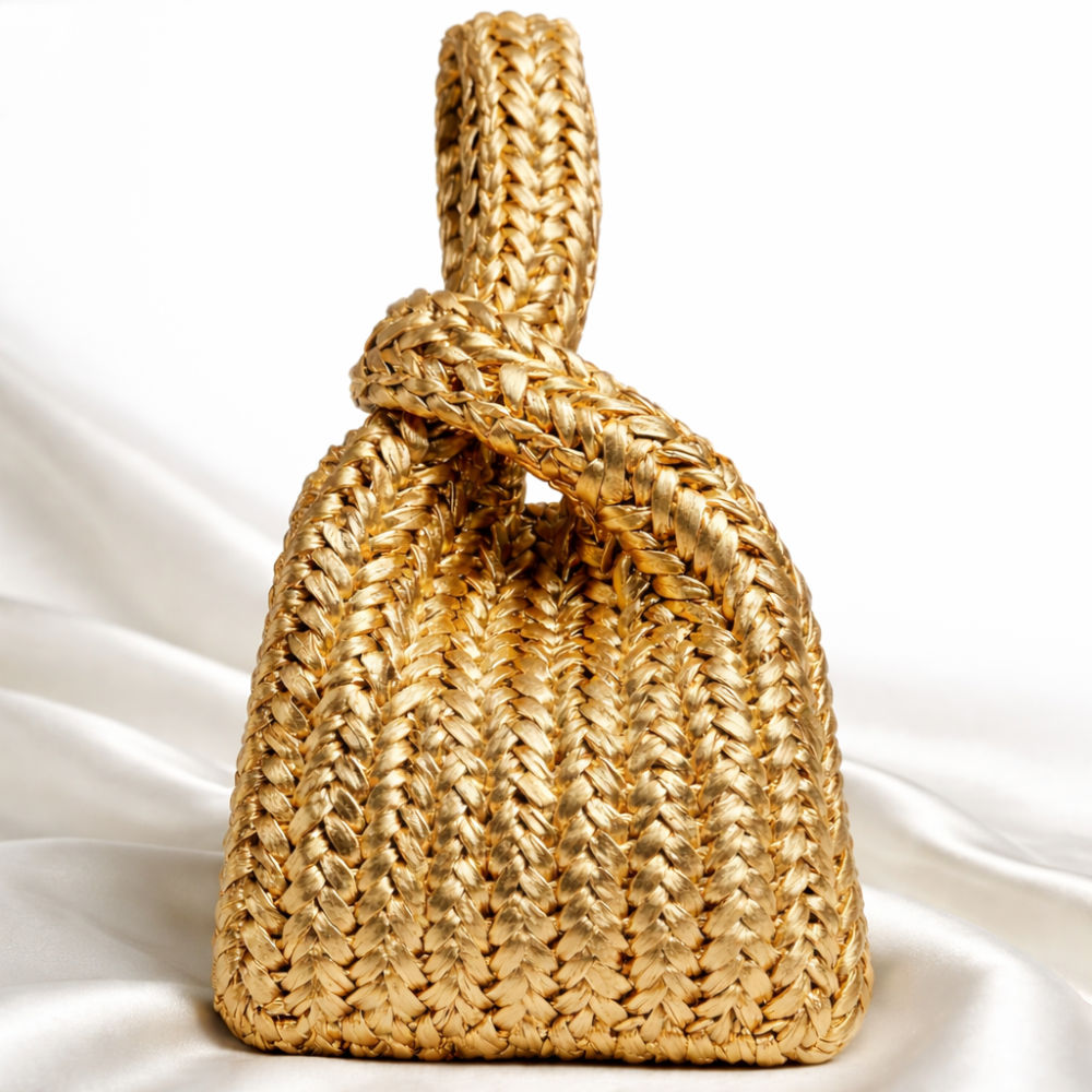 Golden Twist Wrist Bag