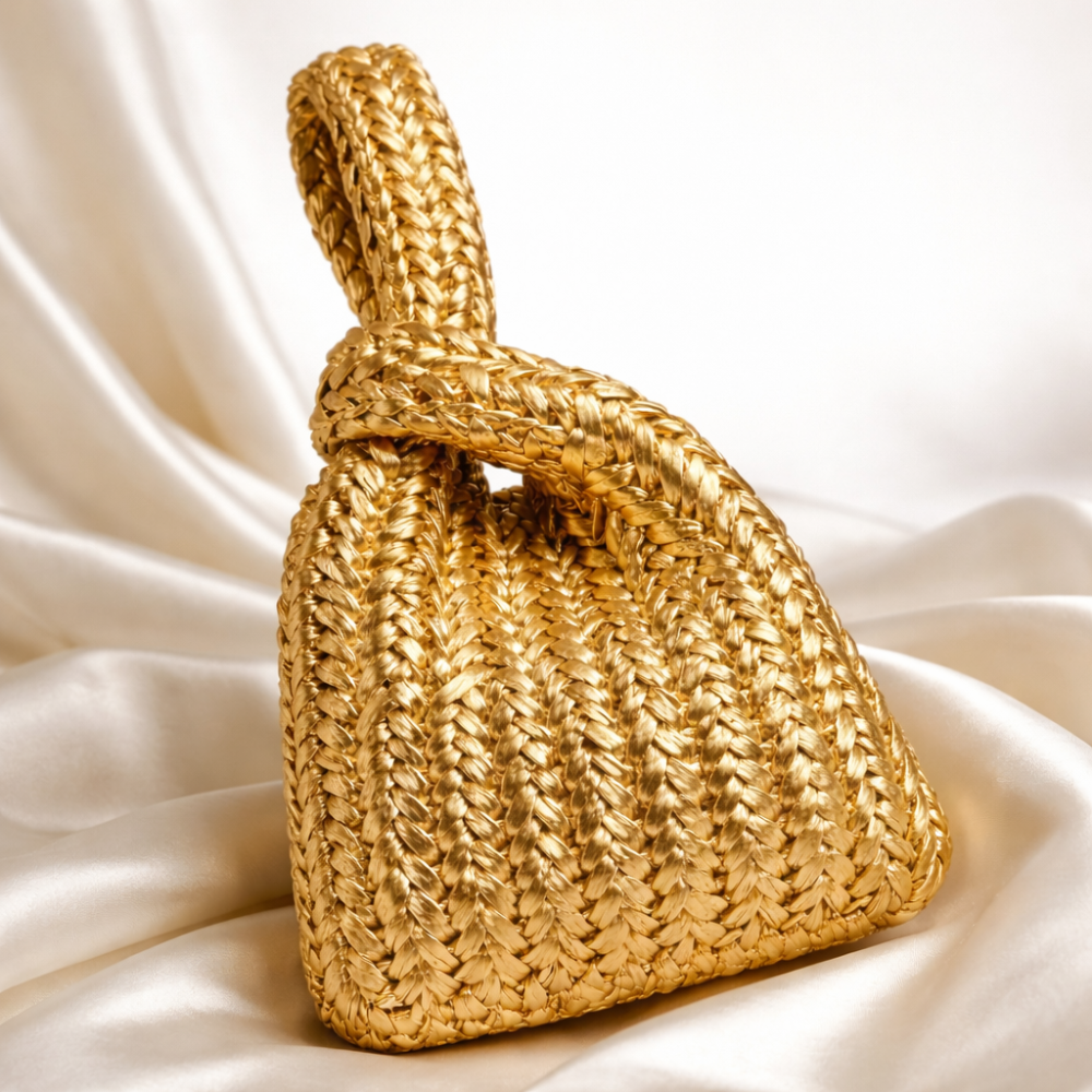 Golden Twist Wrist Bag