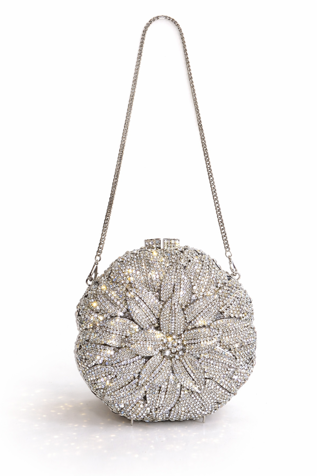 The Silver Rose Petal Clutch