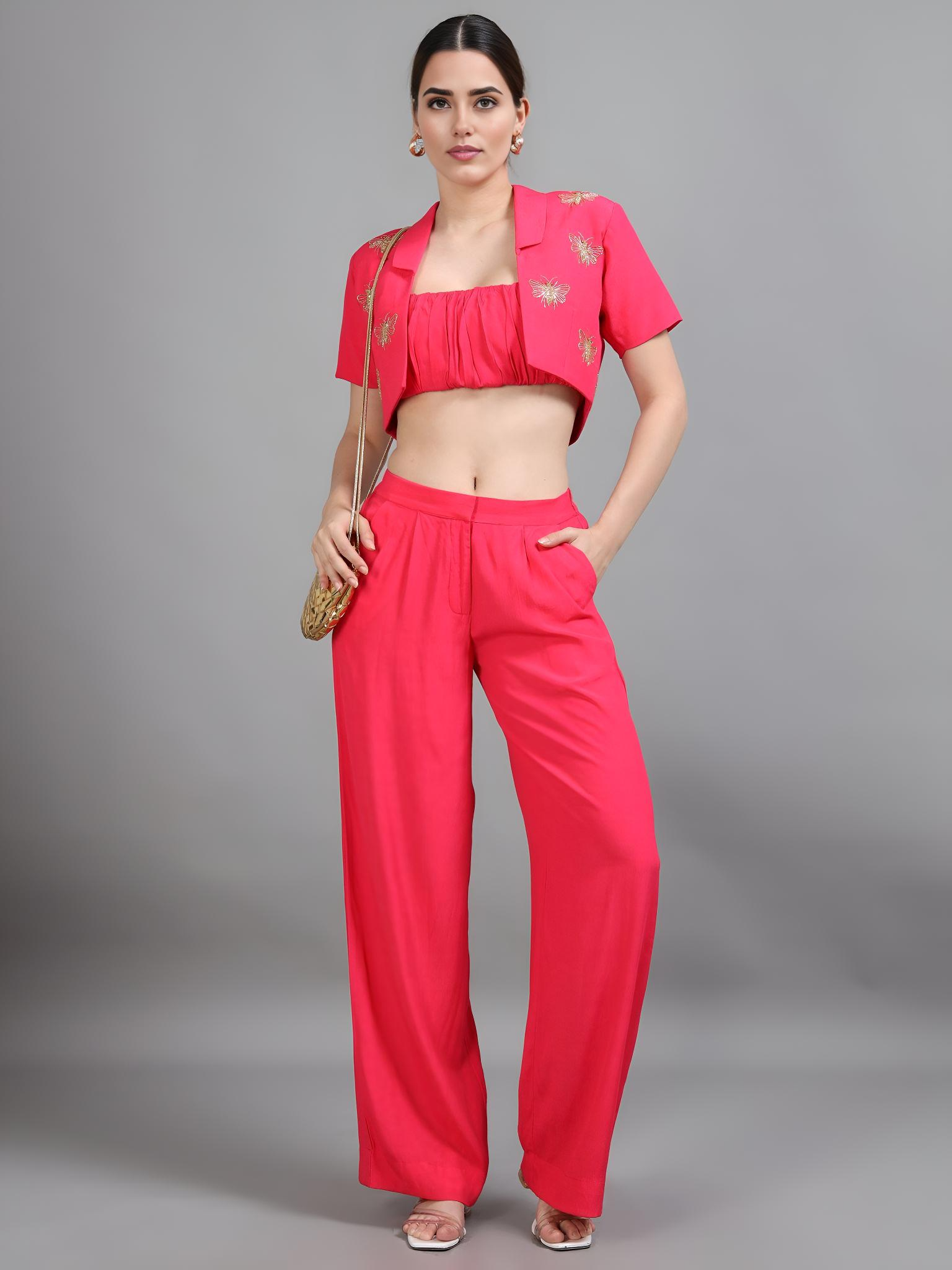 Rani Pink Crepe Pants