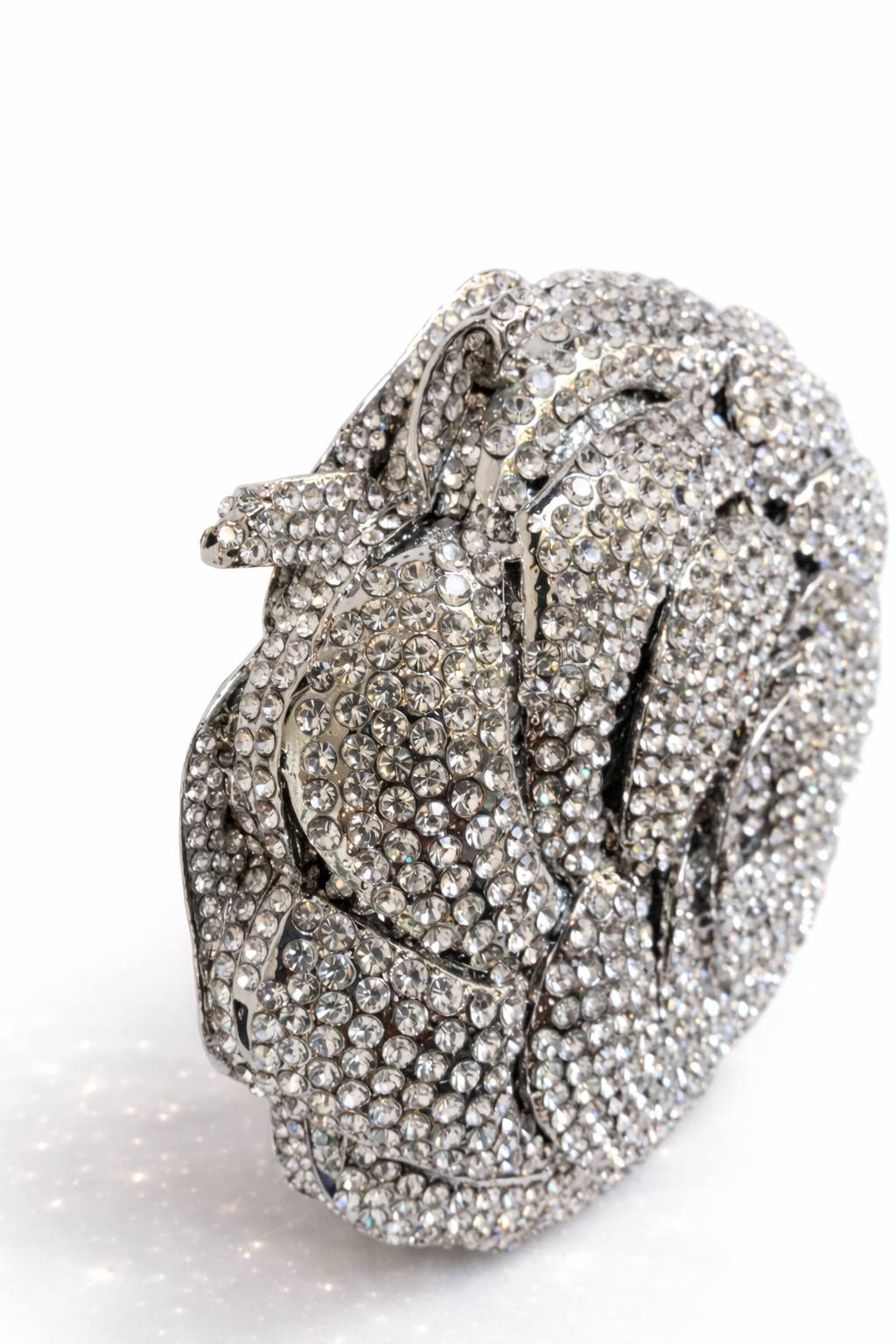 The Silver Rose Petal Clutch