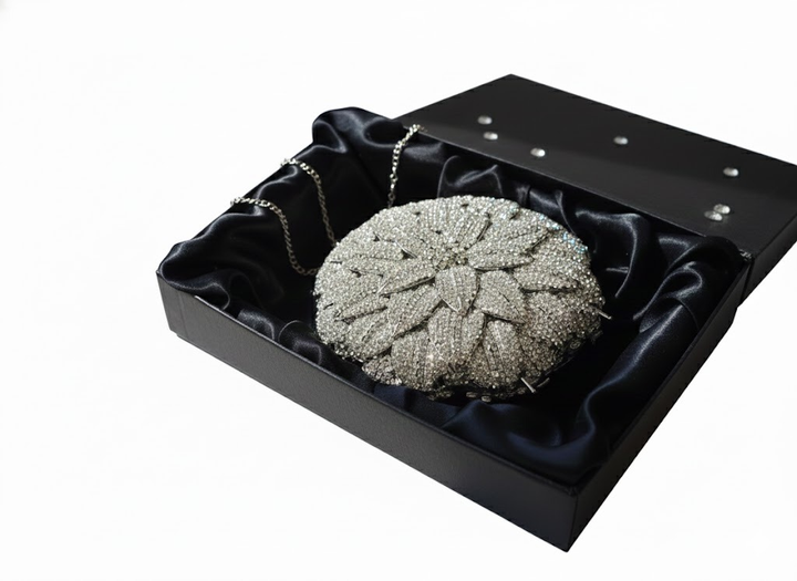 The Silver Rose Petal Clutch