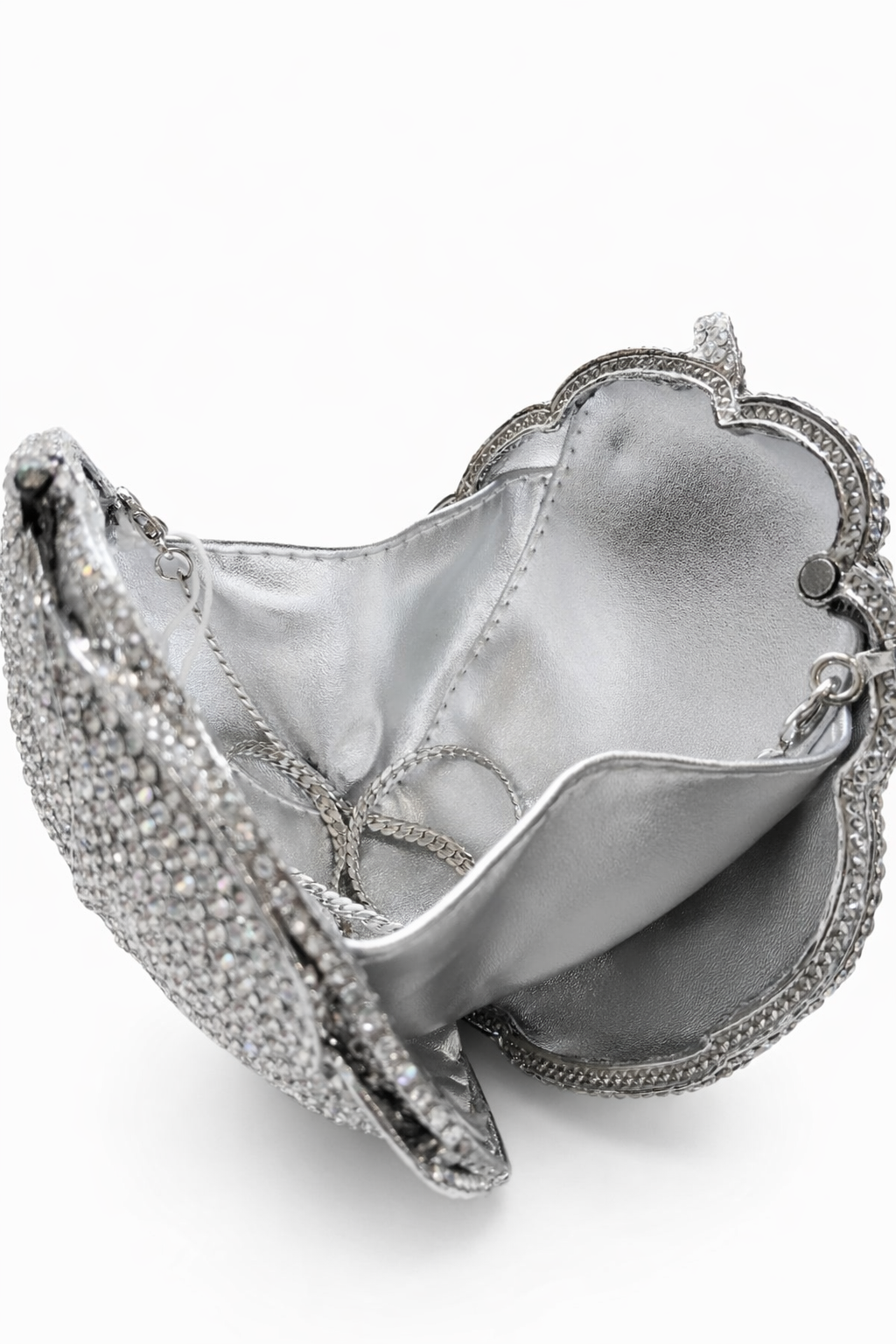 The Silver Rose Petal Clutch